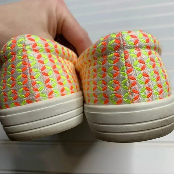 J. Crew Neon Geometric Slip On Sneakers - Picture 7 of 9